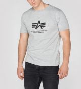 Alpha Industries tričko Basic T - šedé/čierne (greyheather)