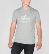 Alpha Industries tričko Basic T - šedé/biele (grey heather/white)