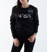 Alpha Industries mikina NASA PM Sweater Wmn - čierna/strieborná (black/chrome)