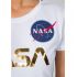 Alpha Industries dámske tričko NASA PM T Wmn - biele/zlaté (white/gold)
