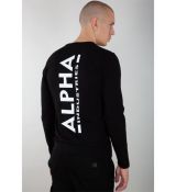 Alpha Industries tričko Back Print Heavy LS - čierne (black)