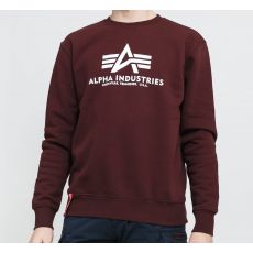 Alpha Industries mikina Basic Sweater - tmavá bordová (deep maroon)