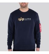 Alpha Industries mikina Alpha Label Sweater Foil Print - tmavomodrá (repl.blue)