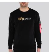 Alpha Industries mikina Alpha Label Sweater Foil Print- čierna (black)