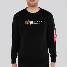 Alpha Industries mikina Alpha Label Sweater Foil Print- čierna (black)