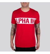 Alpha Industries tričko Printed Stripe T - červené (speed red)