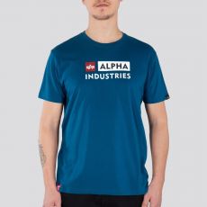 Alpha Industries tričko Alpha Block-Logo T - modrá (naval blue)