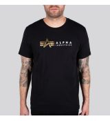 Alpha Industries tričko Alpha Label T Foil Print - čierne (black)