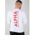 Alpha Industries tričko Back Print Heavy LS - biele/červené (white/red)