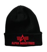 Alpha Industries čiapka 3D Beanie - čierna/červená (black/red)
